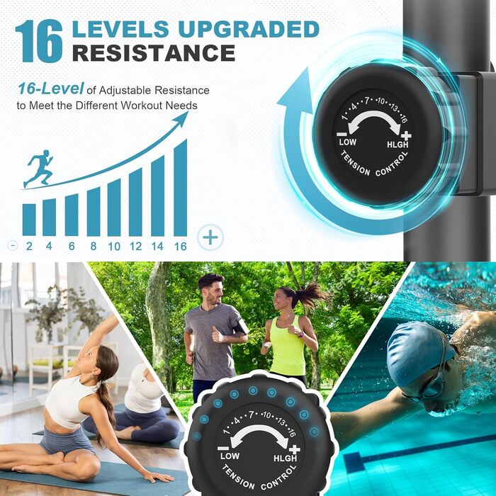Еліптичний тренажер Crosstrainer 3-в-1 з LCD-монітором та Bluetooth, 16 рівнів опору, 6 кг маховик, до 130 кг, чорний
