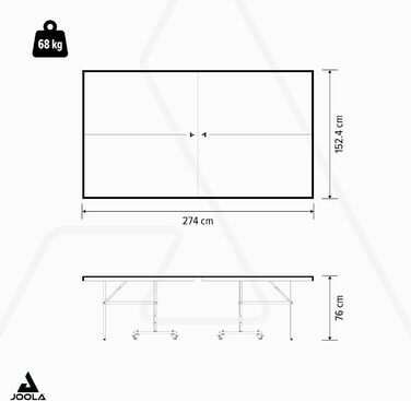 Стіл для настільного тенісу JOOLA Outdoor, професійний, 6 мм алюмінієва композитна поверхня, складана конструкція, з сіткою, для вулиці, вологостійкий