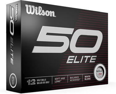 Гольф-м'ячі Wilson Fifty Elite, білі, стандартний розмір, 12 шт.