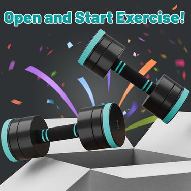 Набір гантелей Dripex, регульовані гантелі 2 шт. зі сталі, вага 2.5 кг x 2, 5 кг x 2, 10 кг x 2, короткі гантелі для дому (2 x 10 кг)