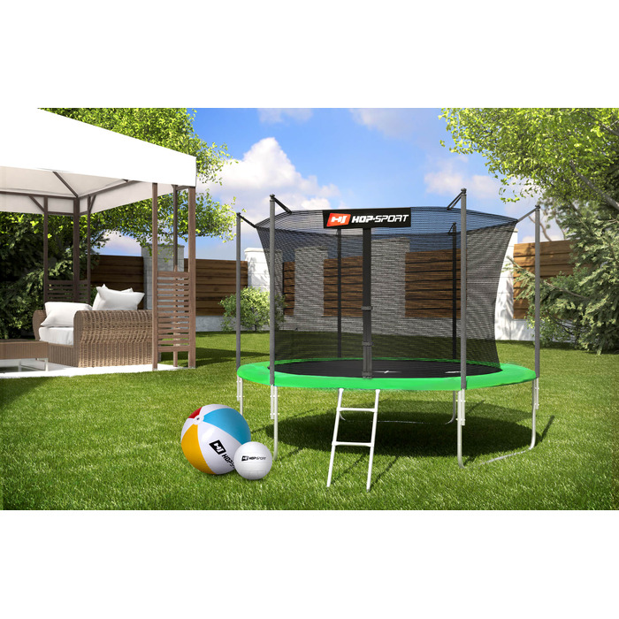 Батут Hop-Sport 10ft (305см) зелений з внутрішньою сіткою
