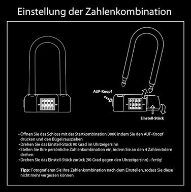 Замбік на колісницю KOHLBURG Bügelschloss з цифровим кодом - надійний замок 11 мм для велосипеда, електровелосипеда та шосе