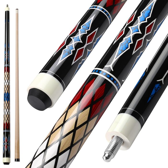 Більярдний кий Pool Queue 58 дюймів, тверде дерево, наконечник 13 мм, для професійних гравців, 1/2 кий, більярдний стіл, спорт (можливо, з візерунком 