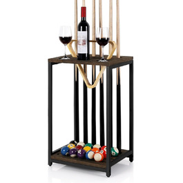 Стенд для більярдних київ Smusei: тримає 6 київ, дерев'яний, для більярдного столу, аксесуар для клубу/ігрової кімнати, темно-коричневий