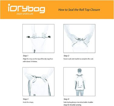 Водонепроникний мішок IDRYBAG 20L: для каякінгу, сплавів, відпочинку на пляжі та подорожей
