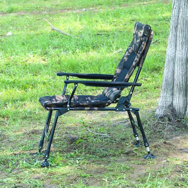 Крісло для риболовлі Angelstuhl XL, 150 кг, з підлокітниками, складне, регульована висота сидіння, широке сидіння, для кемпінгу
