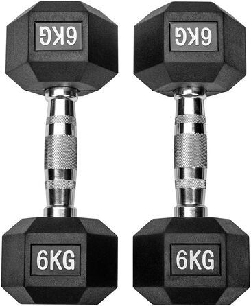 Гумові гантелі Hexagon Studio 12 кг (2×6 кг), чорні