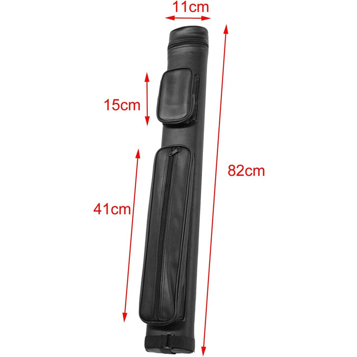 Чохол для бильярдної кия з 4 відділеннями, чорний. Зручний кейс для зберігання та транспортування бильярдних київ. Виготовлений з PU-шкіри.