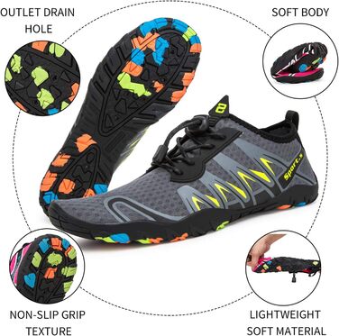 Водні шкарпетки для плавання та дайвінгу WateLves - унісекс, сірі, 46 EU