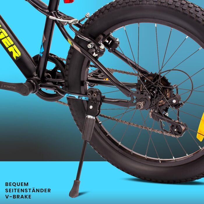 Дитячий велосипед Sun Baby Tiger Bike 20 дюймів, 6-швидкісна Shimano, для хлопчиків 6-10 років, регульований