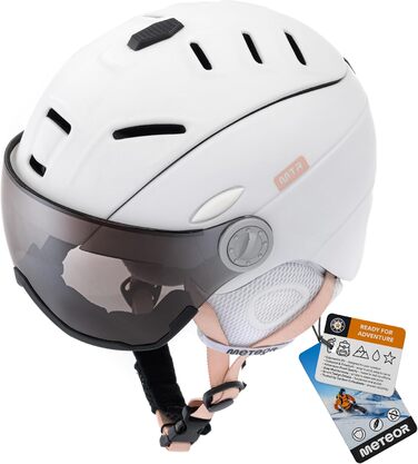 Шолом гірськолижний дитячий/жіночий/чоловічий Meteor, розмір M (55-58 см), білий