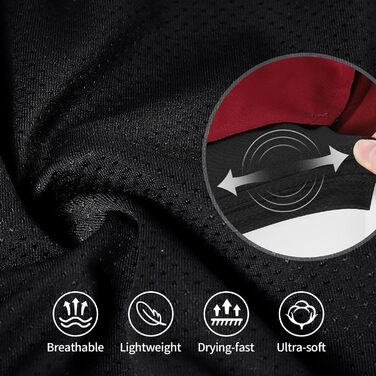 Шорти для бігу чоловічі ARSUXEO 2-в-1 з підкладкою з сітки та кишенями на блискавці, червоні