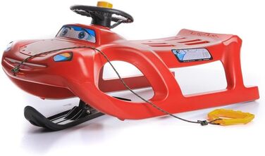 Дитячий санки Zigi-Zet Control: пластикові санки з тяговим тросом та керуванням, 2 кольори (червоний)