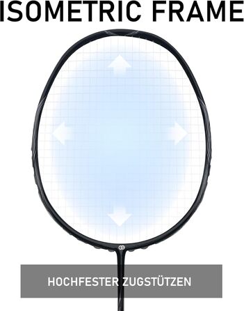 Бадмінтонна ракетка OGEENIER: Графіт, Легка, Професійна, з карбоном, з неслизькою ручкою та сумкою (Чорний)