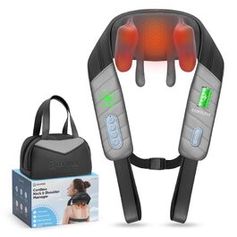 Масажер для шиї та плечей COMFIER з функцією підігріву, бездротовий 4D Shiatsu масажер для спини та ніг для зняття напруги та болю