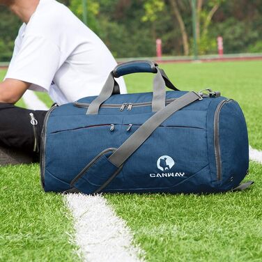 CANWAY складна спортивна сумка 45L з окремим відділенням для взуття та брудного одягу, легка дорожня сумка для чоловіків і жінок