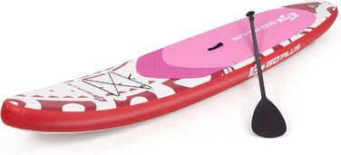 Надувна SUP-дошка COSTWAY 325x76x16 см, до 150 кг, з рюкзаком, насосом, регульованим веслом, страховочним шнуром, еластичним шнуром та ремкомплектом, рожева, без сидіння