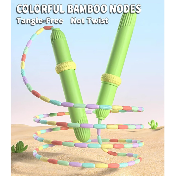 Дитяча скакалка з намистинами, м'яка, регульована, для фітнесу, тренувань та виховання, рожева та зелена