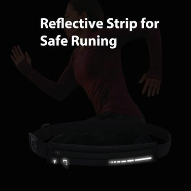 Поясна сумка для бігу Slim Running Belt, тримач для телефону, чорна. Для жінок та чоловіків. iPhone 13/12 Pro Max.