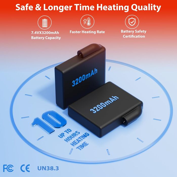 Гріючі рукавички з акумулятором 7.4V 6400mAh USB, 3 режими нагріву, водонепроникні рукавички з нагрівом для зимових видів спорту, катання на лижах, мотоциклі, велосипеді, піших прогулянок