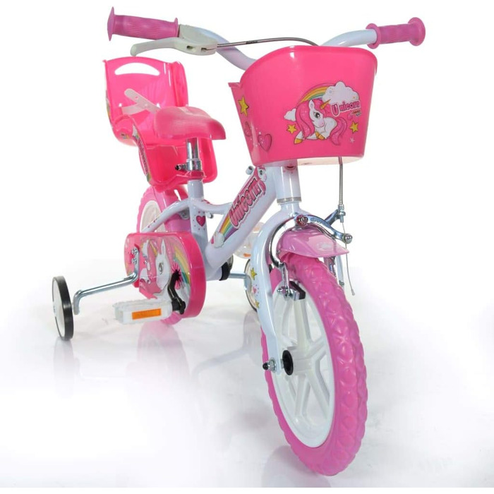 Дитячий велосипед Dino Bikes 12 дюймів, біло-рожевий, для дівчаток