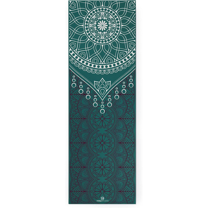 Йога-мат Mandala 183×61 см, 6 мм, нековзкий, із ПВХ, посилена міцність