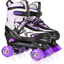 Роликові ковзани дитячі регульовані Duzskj для хлопчиків та дівчаток, фіолетові, 4 розміри
