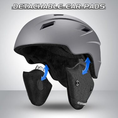 Шолом для лижного спорту та маска Odoland: комплект для жінок та чоловіків, захист UV 400, сірий, розмір S (52-55 см)