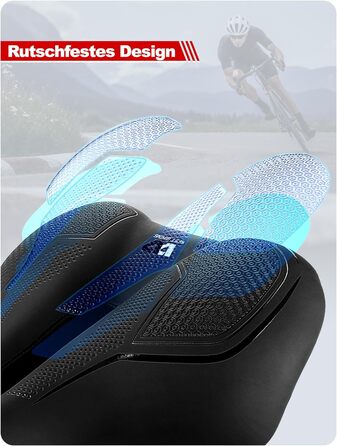 PRMHOOT Велосипедне сідло для чоловіків та жінок з Memory Foam, зручне, м'яке, ергономічне, дихаюче, амортизуюче. Підходить для електровелосипедів, MTB, шосе, міських велосипедів (Чорний)