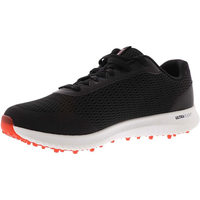 Чоловічі гольф-туфлі Skechers Elite 5 Range Relaxed Fit, водонепроникні, без шипів (40 EU, чорний/червоний)
