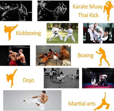 Набір боксерських рукавичок та бинтів Valleycomfy для чоловіків. Захист рук для боксу, кікбоксингу, муай-тай, карате, тхеквондо. Білий (червоний)