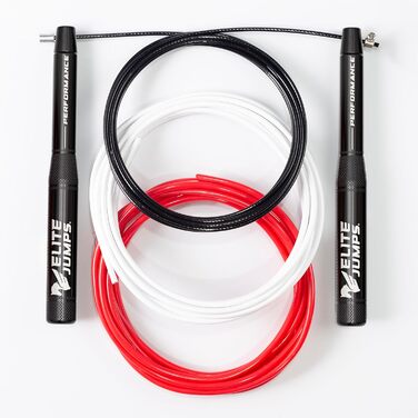 Скакалка Elite Jumps для спортивної продуктивності – високопродуктивний канат для тренувань та фітнесу – легкий та довговічний, чорний