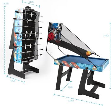 Дитячий ігровий стіл 5 в 1: більярд, теніс, баскетбол, футбол, хокей. Ідеально для дому, вечірок та подарунків