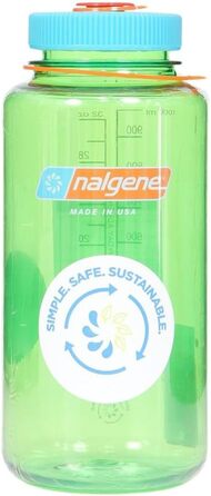 Пляшка для води Nalgene Sustain Tritan 907 мл, BPA-free, 50% перероблений пластик, широка горловина, колір Pear