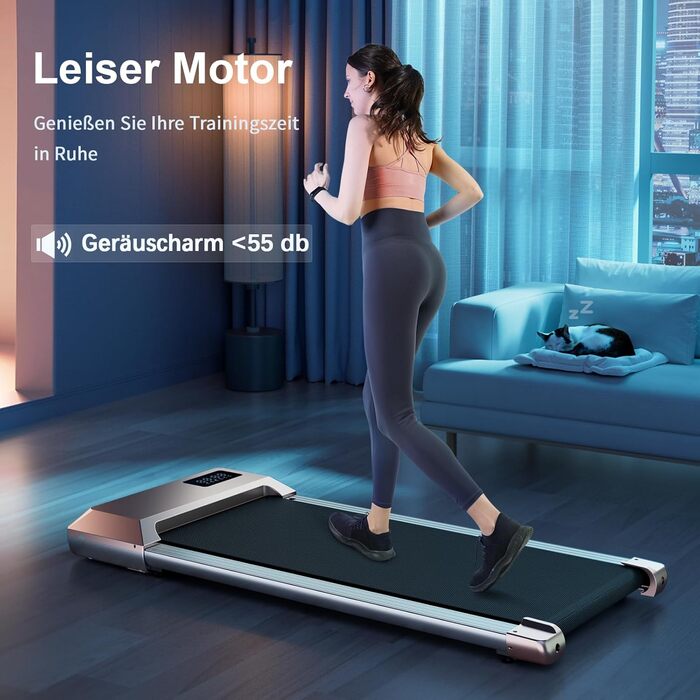 Біговий килимок DeerRun Walking Pad з робочим столом, до 136 кг, тиха робота 2.5PS, професійні курси та мультиплеєрні змагання Gold 80 см