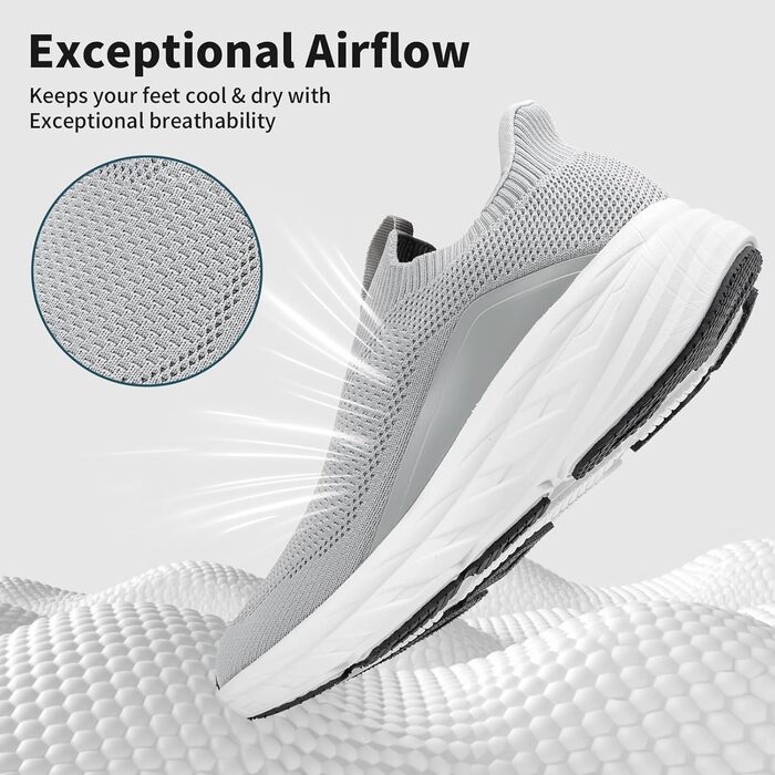 Сліпони чоловічі Sosenfer без шнурків: спортивні кросівки для бігу, фітнесу, прогулянок (1646 світло-зелений, 44 EU)