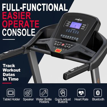Біговий тренажер CharonFit T800: складний, потужний, до 160 кг, 20 км/год, з монітором