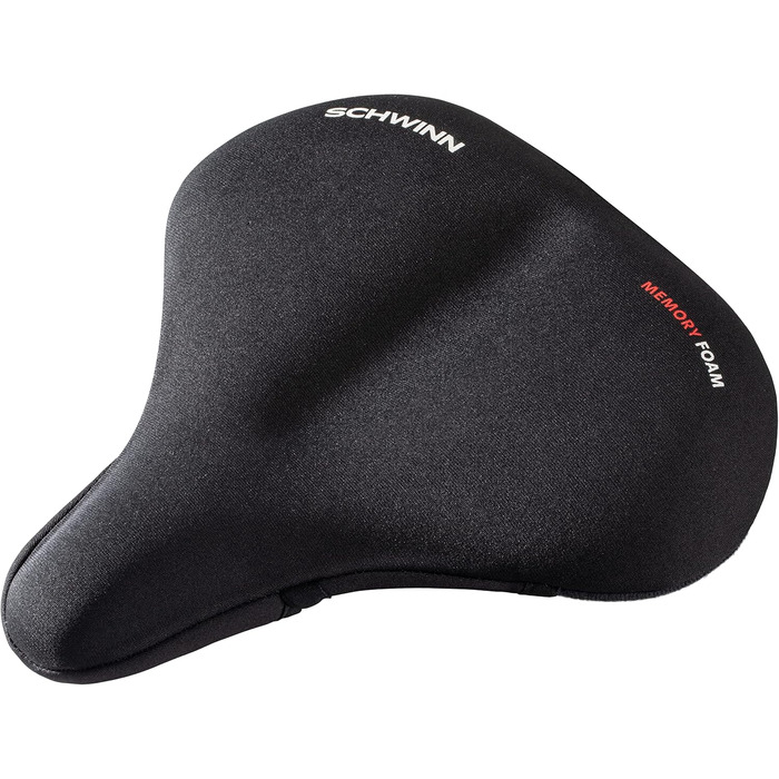 Велосипедне сидіння Schwinn Komfort з м'якою піною Memory Foam та двома ремінцями, чорного кольору