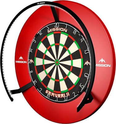 Дартс-дошка Mission Darts TOR270 Torus 270 з LED-підсвічуванням, піскоструминне чорне покриття, безперешкодний доступ для гри
