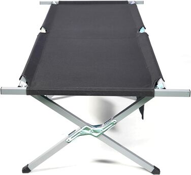 Розкладне ліжко 24MOVE® для кемпінгу та відпочинку на природі, 210x72x45 см, чорне, до 200 кг