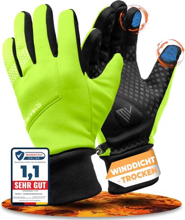 Велосипедні рукавички MIVEO для чоловіків та жінок - водонепроникні з Ergo-Pad, сумісні з сенсорними екранами, зимові та перехідні рукавички, Goves, осінь/весна (жовтий, XXL, осінь/весна)