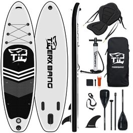 SUP дошка TIGERXBANG Black Tiger надувна з каяком, веслом, 320x82x15 см для дорослих та дітей