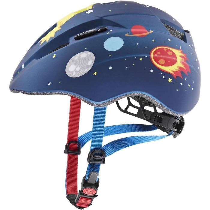 Дитячий велошолом uvex Kid 2 cc, темно-синій, ракета, 46-52 см