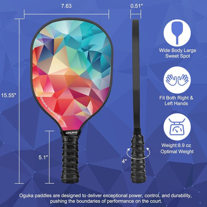 Набір для піклболу: ракетка, м'ячі, рушники та сумка. Преміум-якість, схвалено USAPA. Підходить для початківців та професіоналів