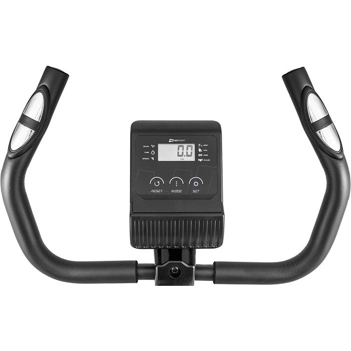 Велотренажер Hop-Sport HS-015H для дому, компактний, для літніх людей, з пульсометром і антиковзаючими педалями, червоний
