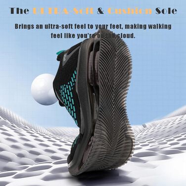 Кросівки чоловічі Hitmars з повітряною подушкою, розмір 39-48 (сітка, чорний/зелений)