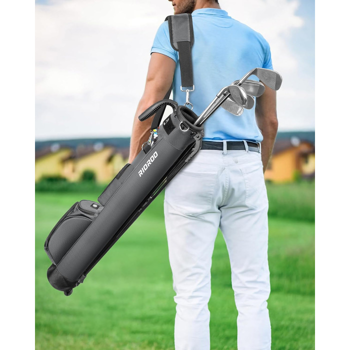Сумка для гольфу на штативі, легка, 2-way роздільник, 3 кишені, сіра (A3)