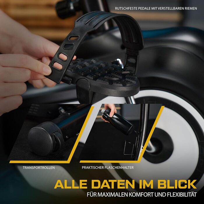 Hometrainer TREX SPORT TX-400MB RECK: фітнес-велосипед з регульованим магнітним опором та LCD-монітором, білий