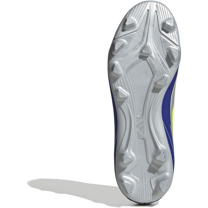 Футбольні бутси adidas F50 Club Messi для унісекс, гнучка підошва, розмір 21 EU, сріблястий, сонячно-жовтий, блакитний