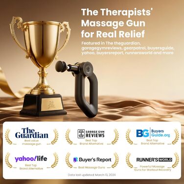 Масажер для м'язів Bob and Brad D6 Pro з OLED-екраном та великою амплітудою 16 мм, сумка в комплекті, чорний